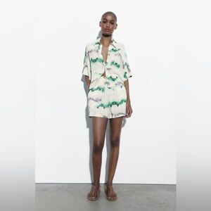 Zara Stylish Tie-Dye Shirt and Shorts Set